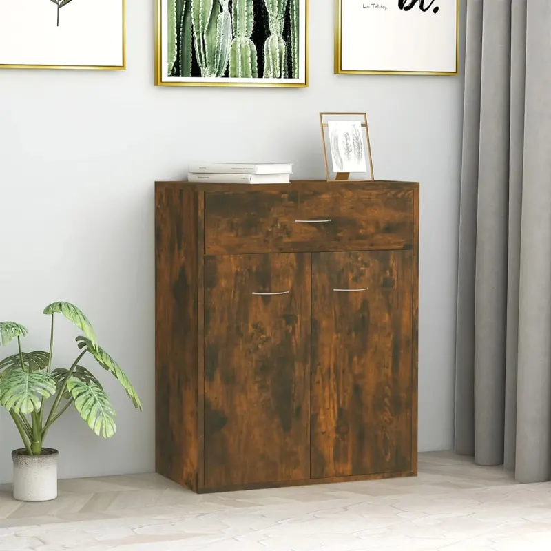 servanta, stejar fumuriu, 60x30x75 cm, lemn prelucrat