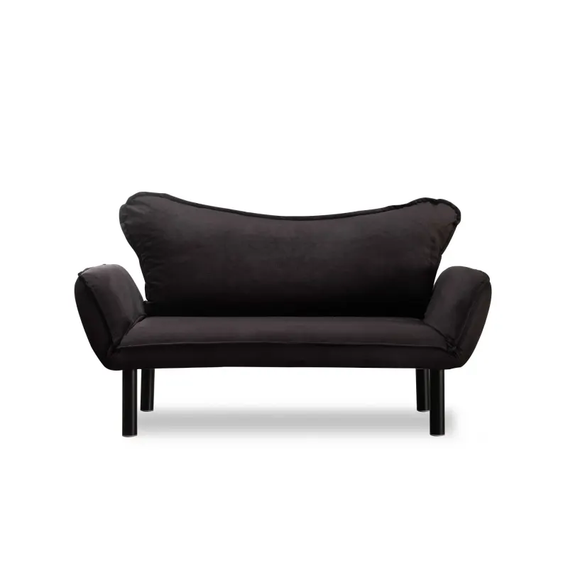 Canapea extensibila CHATTO, 2 locuri, negru, 150x75x70 cm