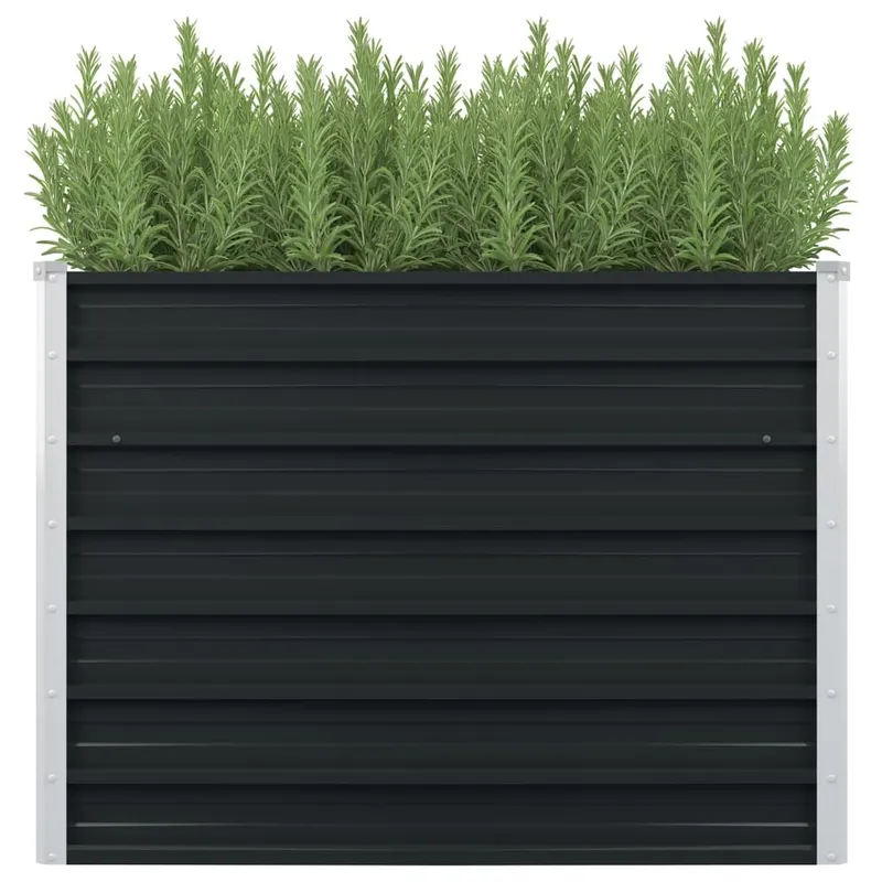 strat inaltat de gradina antracit 100x100x77 cm otel galvanizat