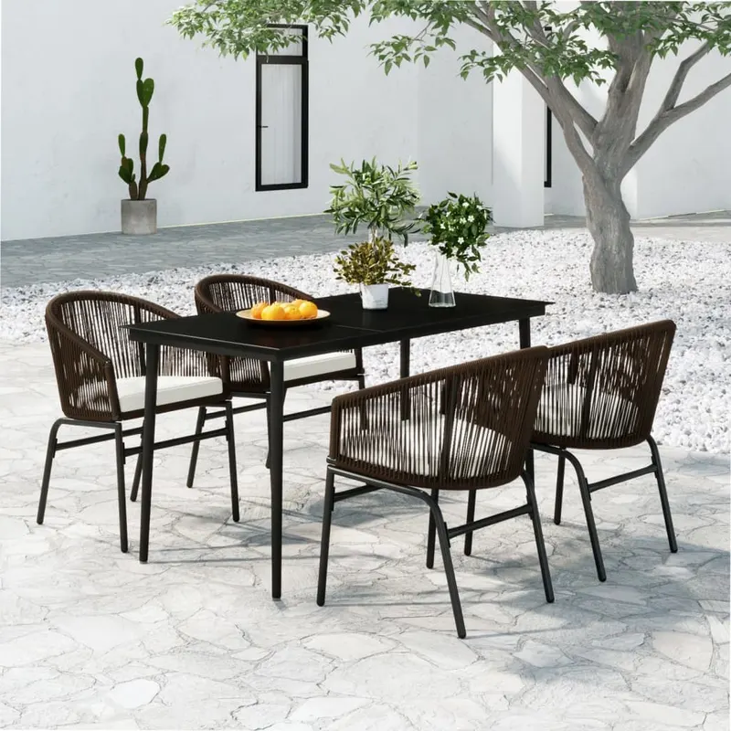 set de mobilier pentru gradina, 5 piese, maro
