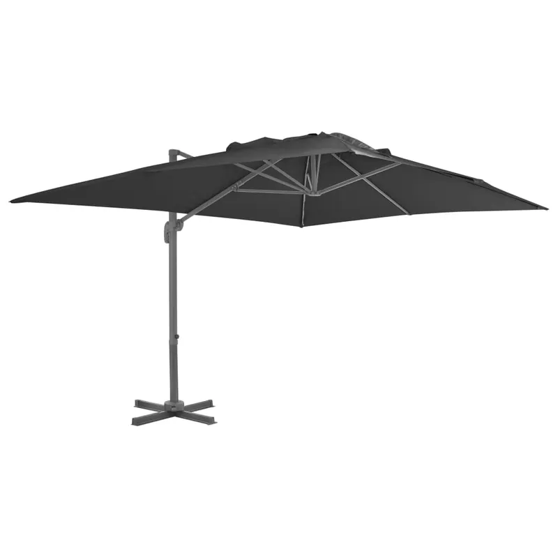 umbrela in consola cu stalp din aluminiu, 400x300 cm, antracit