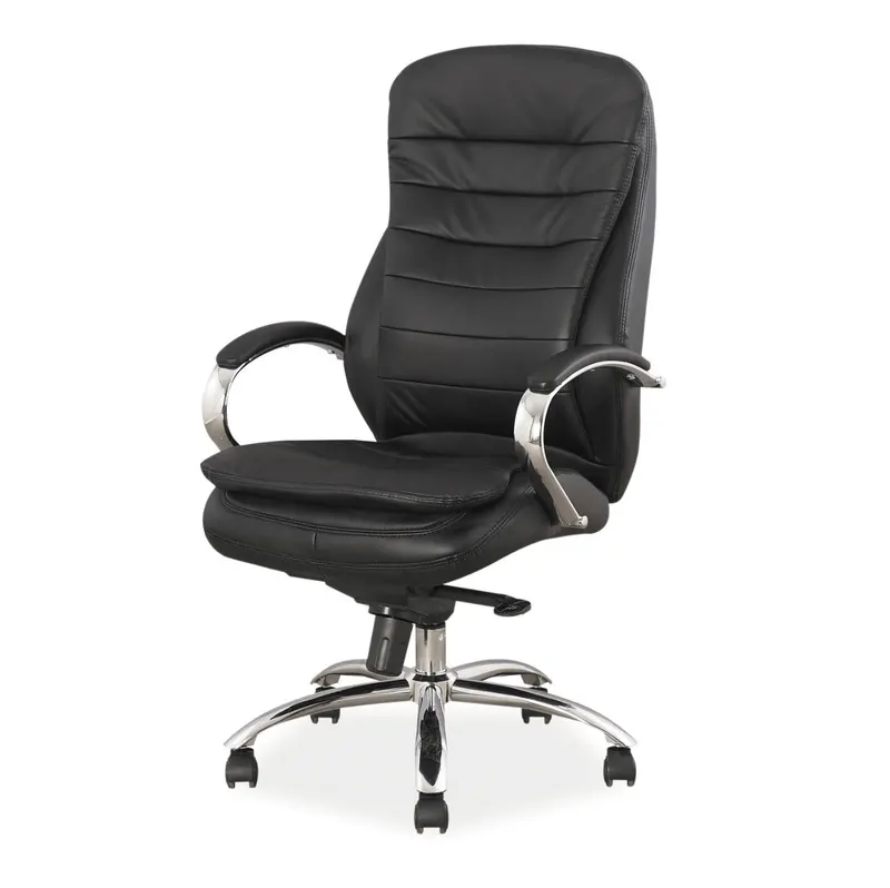 Scaun de birou LAHTI NATURAL LEATHER - Negru