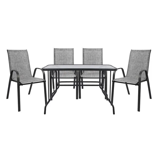Set masa si scaune PAVIA 110x60x71 cm - Gri inchis