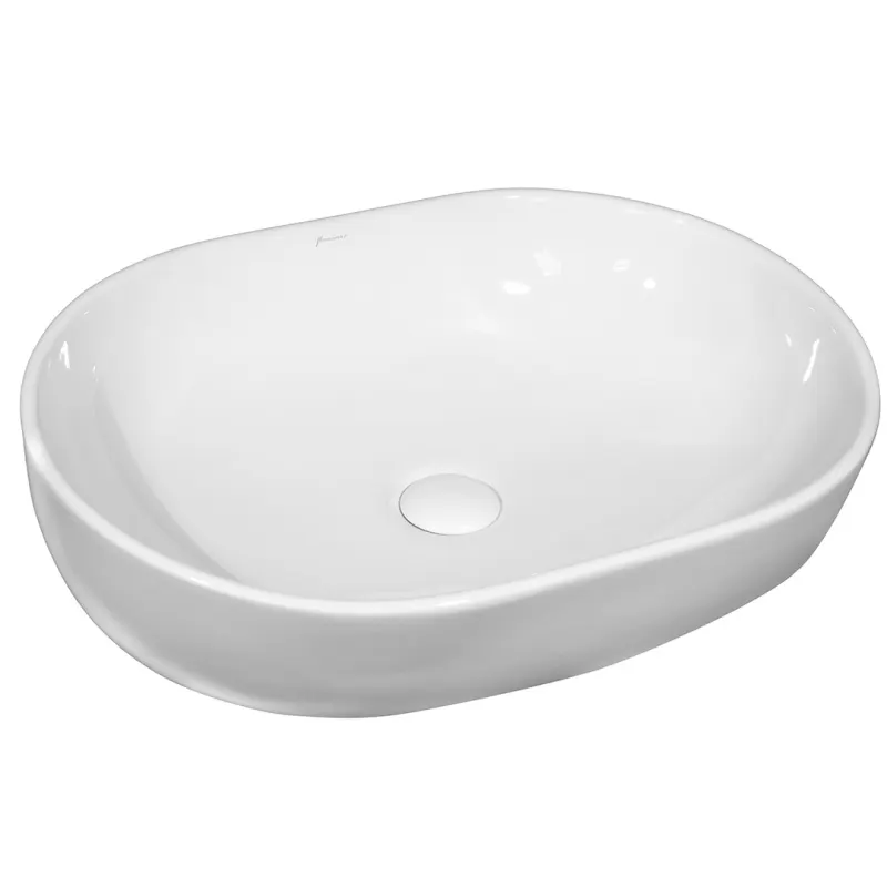 Lavoar pe blat Fluminia Odera, 41.5 cm, oval, garantie 2 ani, alb
