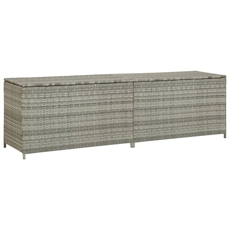 lada de depozitare de gradina, gri, 200x50x60 cm, poliratan