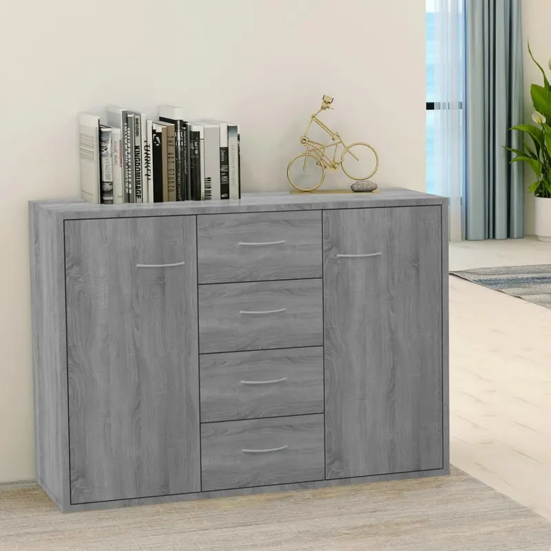 servanta, sonoma gri, 88x30x65 cm, lemn compozit