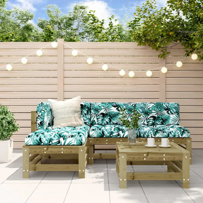 set mobilier relaxare pentru gradina 5 piese lemn de pin tratat