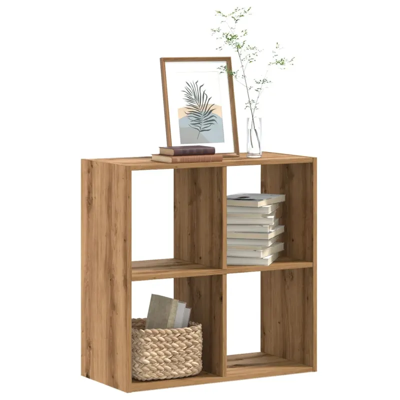 biblioteca, stejar artizanal, 68,5x32x68,5 cm, lemn prelucrat