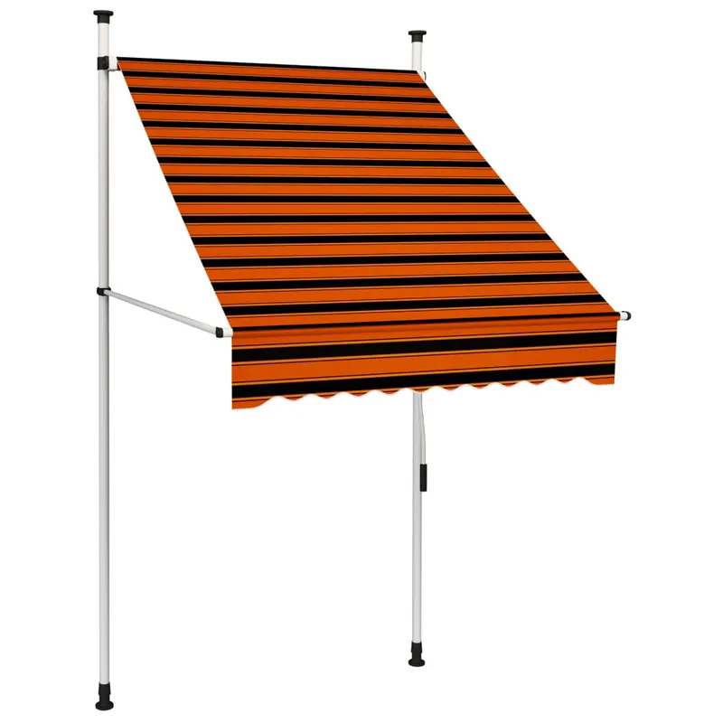 copertina retractabila manual, portocaliu si maro, 100 cm