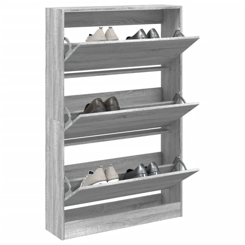 pantofar, gri sonoma, 80x21x125,5 cm, lemn prelucrat