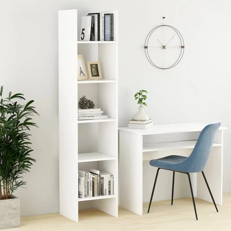 biblioteca, alb, 40x35x180 cm, lemn prelucrat