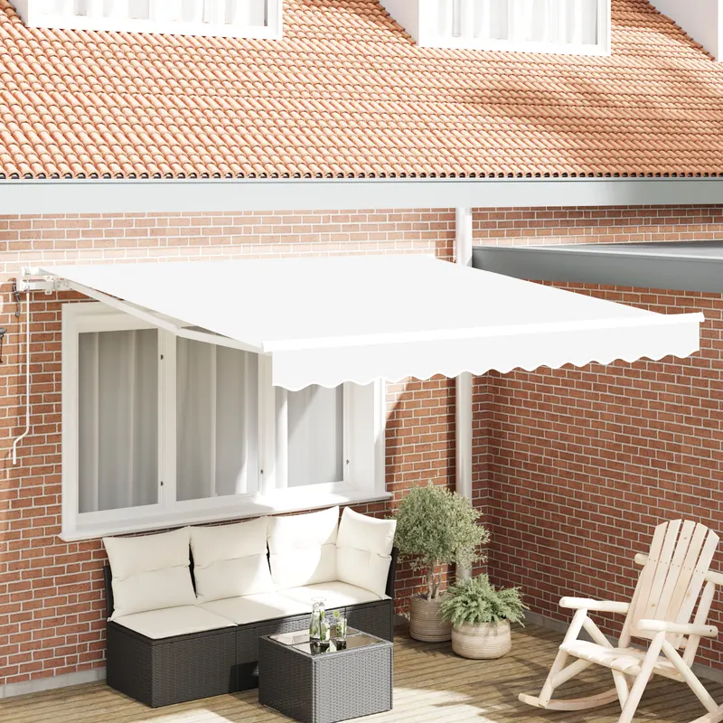 Marchiza retractabila automata alba 350x250 cm, parte de inlocuire pentru marchiza pentru cadru de 3.5x2.5 m alb