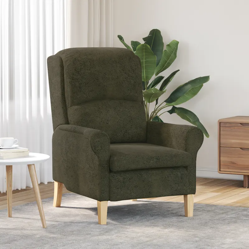 fotoliu contemporan verde armat tesatura, lemn mediu ergonomic