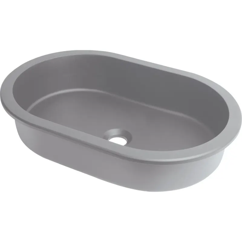 Lavoar incastrat compozit gri Deante Silia, oval, 59 cm