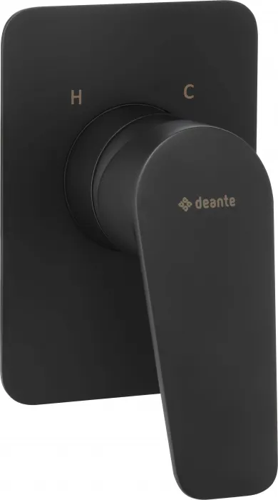 Baterie pentru dus, negru, fara comutator, pentru corp ingropat, Deante Jasmin