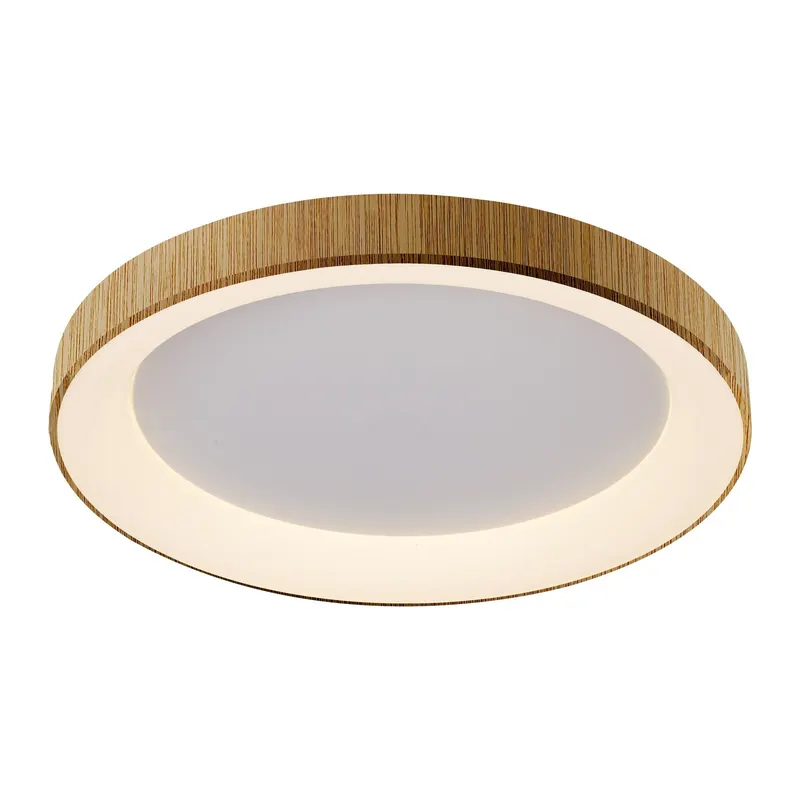 Plafoniera dimabila CCT cu telecomanda NISAKA II WOOD - Ø90cm