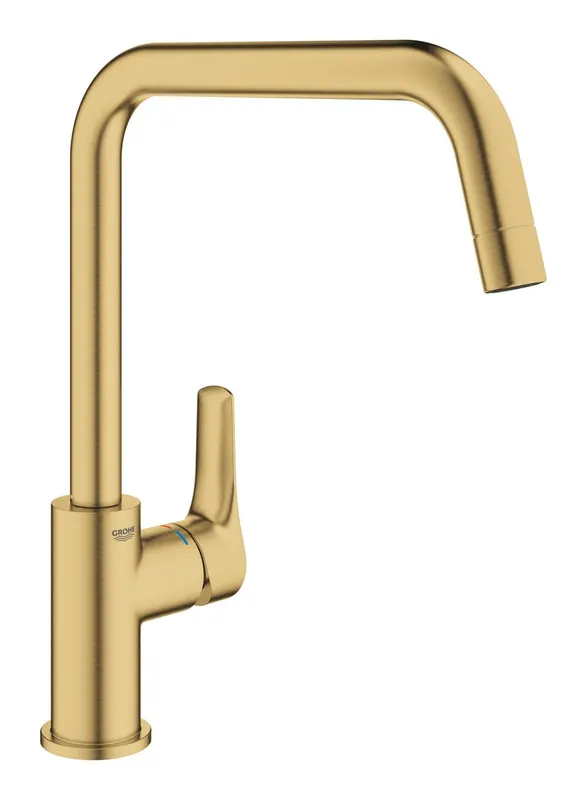 Baterie bucatarie Grohe 30567GN0, EuroSmart, inalta, tip U, mat, auriu