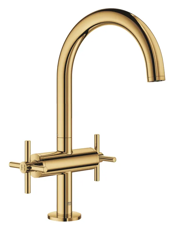 Baterie lavoar Grohe 21019GL3, Atrio, 3 8 , L, 303 mm, ventil, lucios, auriu