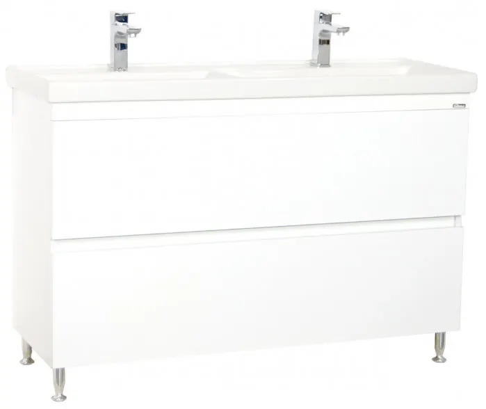 Set Baza front MDF si Lavoar seria 286, cu sertare, 120 cm, alb