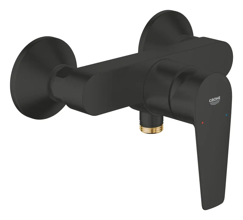 Baterie dus Grohe 233472431, 1 bar, 135 mm, 215 mm, 2 orificii instalare, 1 2 dimensiune racord furtun, Negru