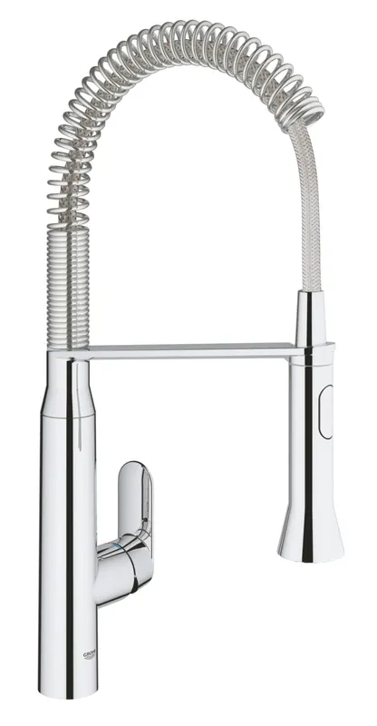 Baterie bucatarie Grohe 31379000, K7, tip comanda monocomanda, marime extra inalta, forma pipa tip c, crom