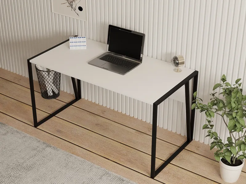 Birou Lara, Alb - Negru, 140x70x74 cm - Alb - Negru