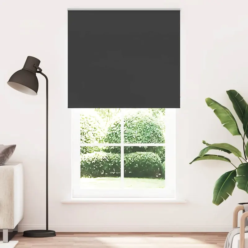 jaluza cu role opace negru 130x210 cm latime material 126,6 cm