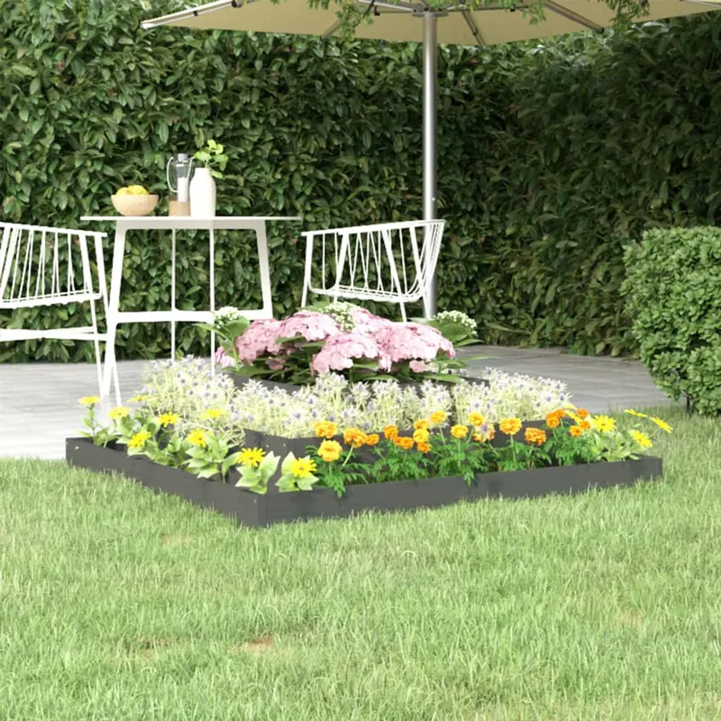 jardiniera, gri, 110x110x27 cm, lemn masiv de pin