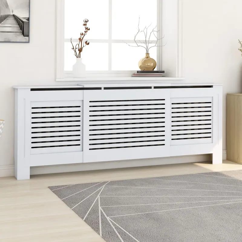 masca pentru calorifer, alb, 205 cm, mdf