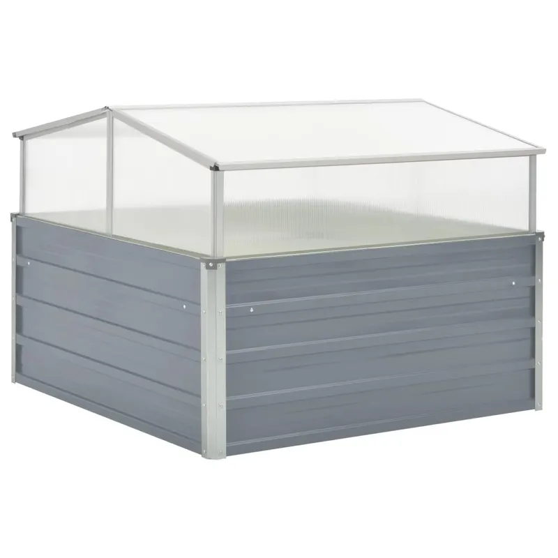 sera din otel galvanizat, 100 x 100 x 85 cm, gri