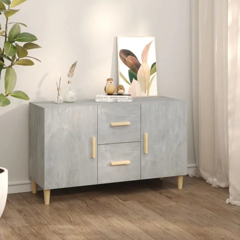 servanta, gri beton, 100x36x60 cm, lemn prelucrat