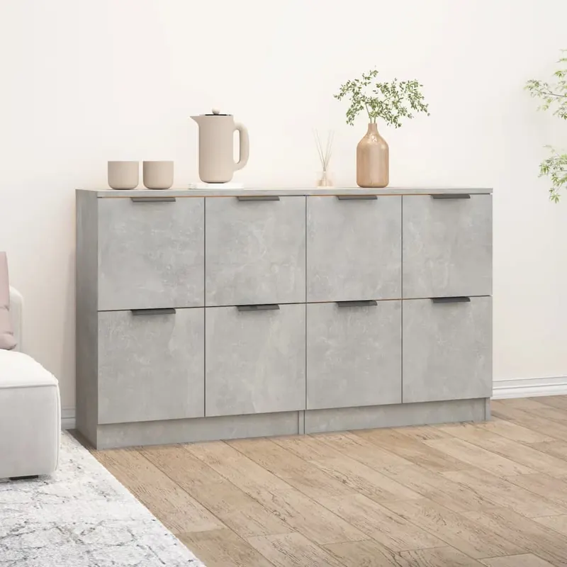 servante, 2 piese, gri beton, 60x30x70 cm, lemn prelucrat