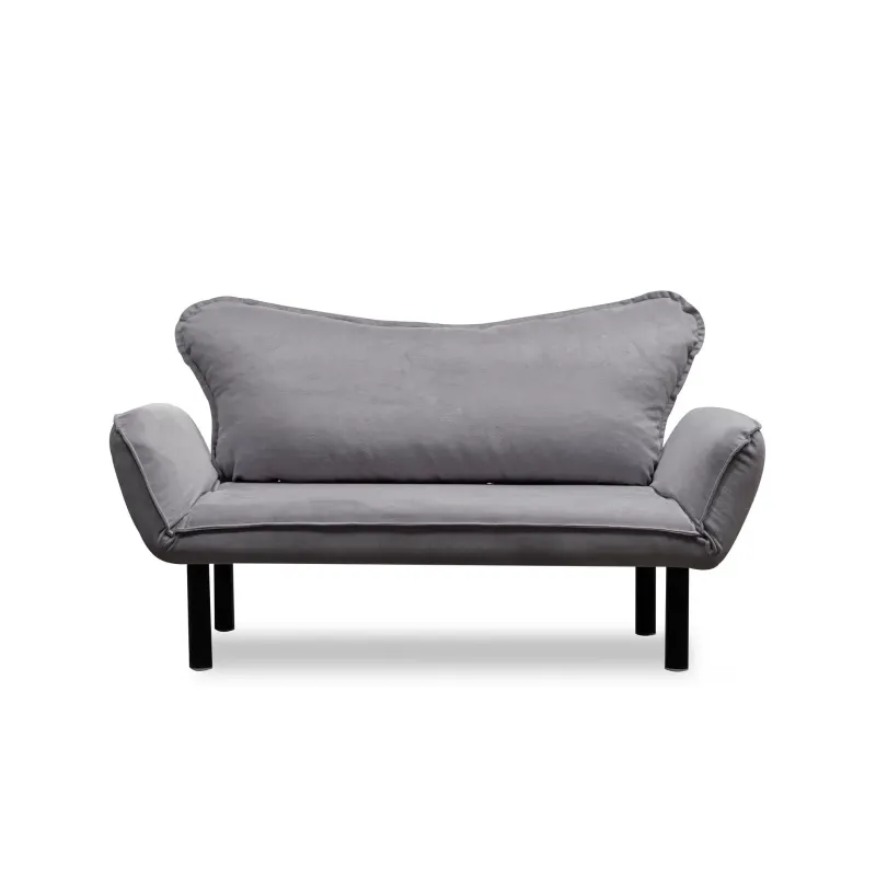 Canapea extensibila CHATTO, 2 locuri, gri, 150x70x75 cm