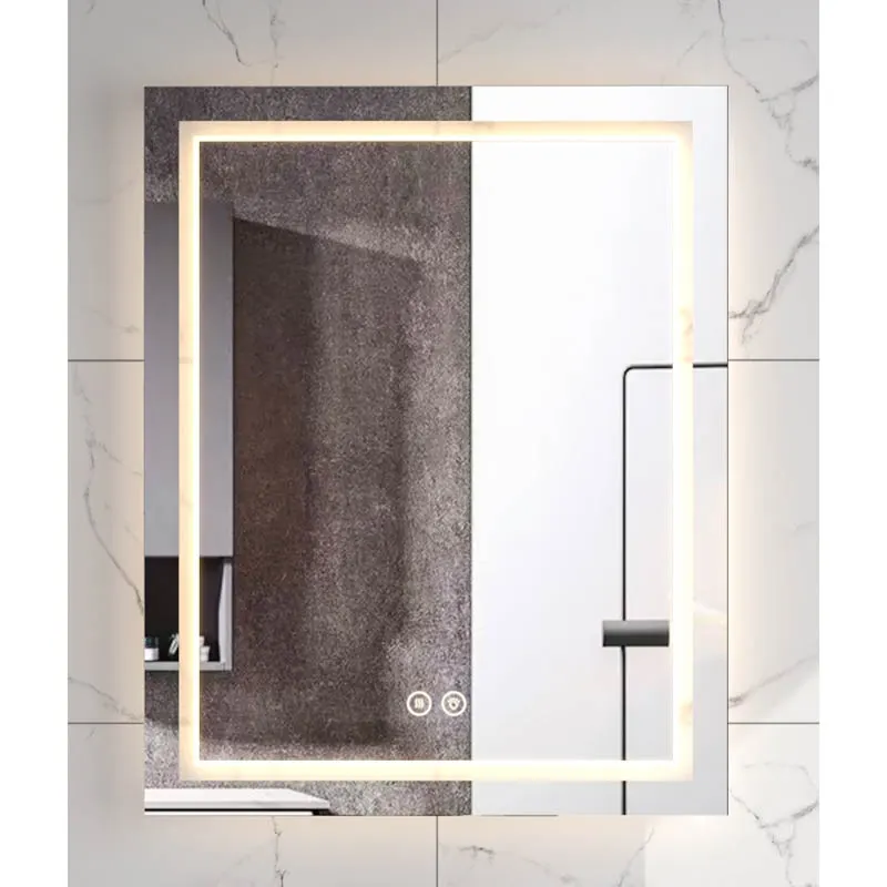 Oglinda Fluminia Ando 60, 60 cm, dreptunghiulara, cu LED, 3 culori, dezaburire