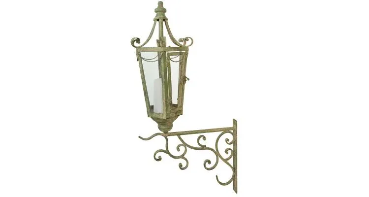 Lampa de perete din metal antichizat cu carlig