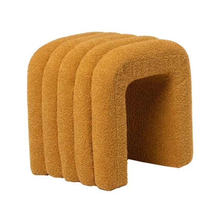 Taburet MEDIT BOUCLE 42 CM - Mustard