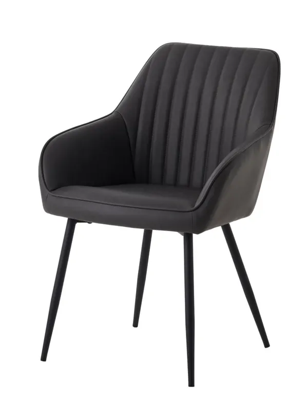 Scaun ARLEN STRIPE PU - Gri inchis