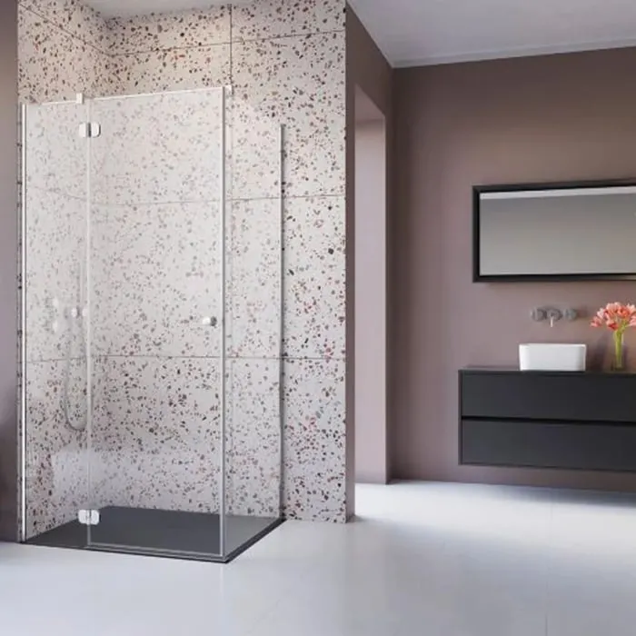 Set cabina de dus dreptunghiulara crom Radaway Torrenta KDJ 120x80 cm, usa batanta stanga, cadita Laros D Compact si sifon