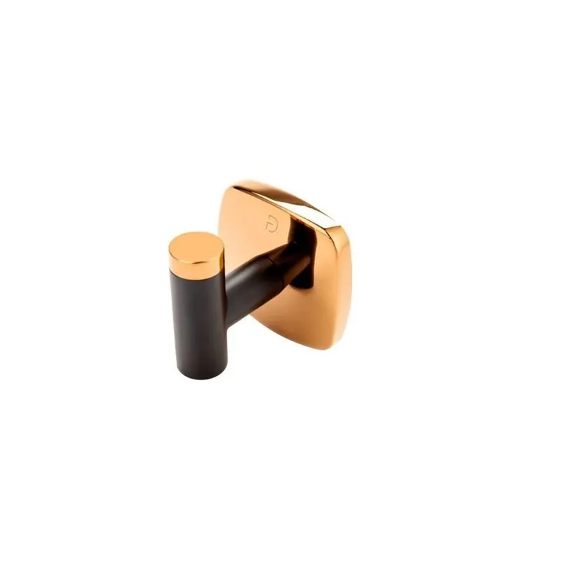 Cuier baie FDesign Merida, negru mat rose gold lucios