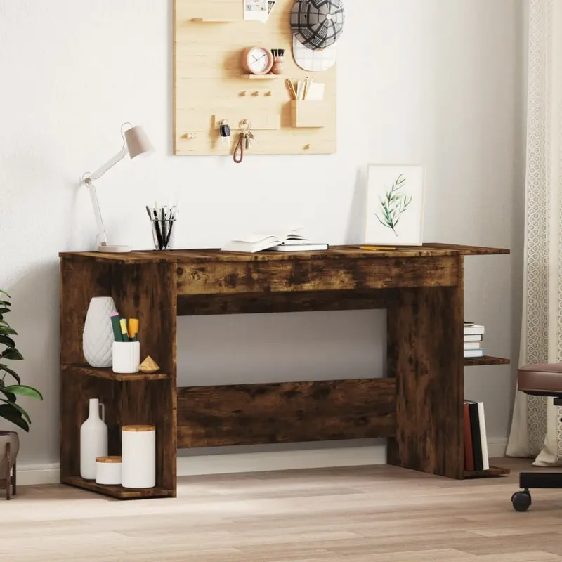 birou, stejar afumat, 140x50x75 cm, lemn compozit