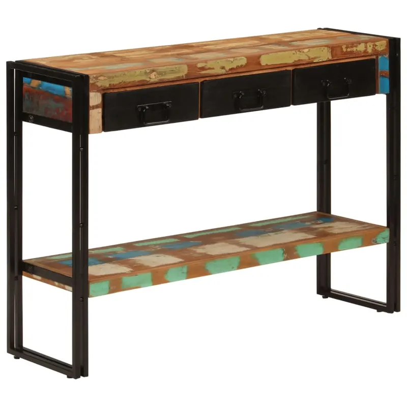 masa consola, 110x30x76 cm, lemn masiv reciclat
