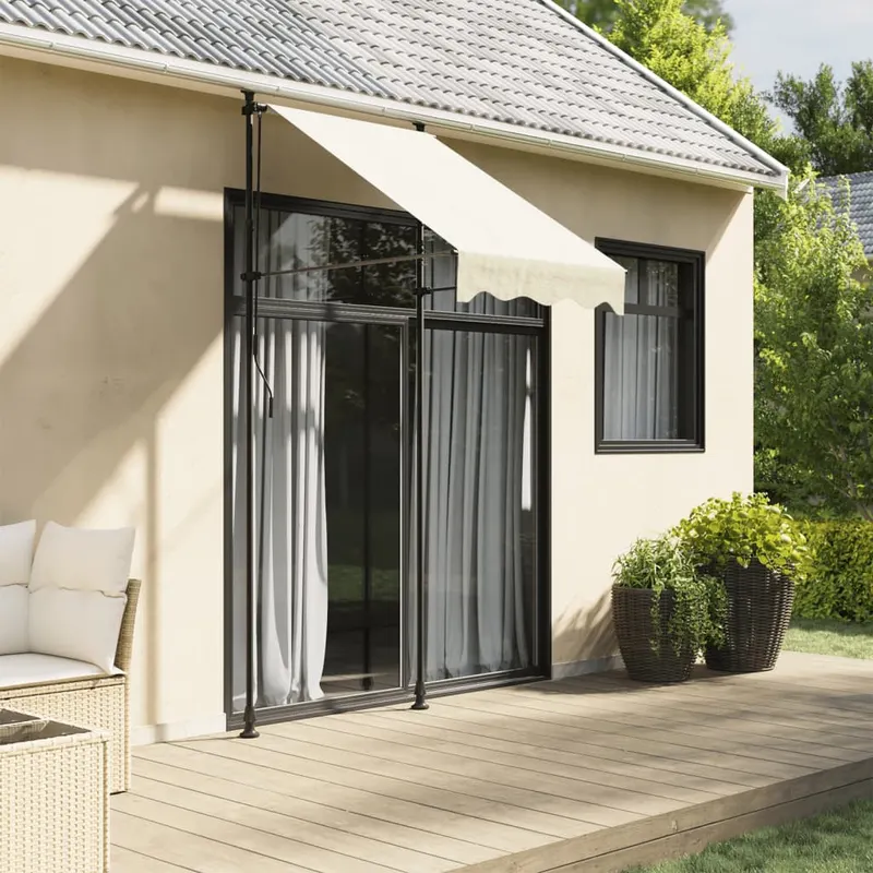 copertina retractabila, crem, 100x150 cm, tesatura si otel
