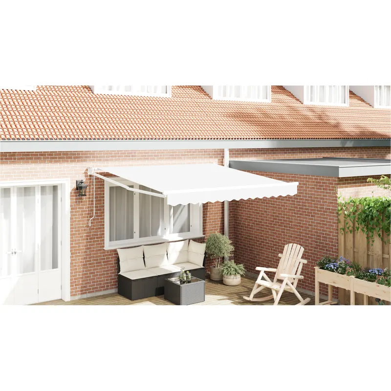 Marchiza retractabila automata alb 350x250 cm, tesatura de inlocuire pentru marchiza pentru cadru de 3.5x2.5 m alb