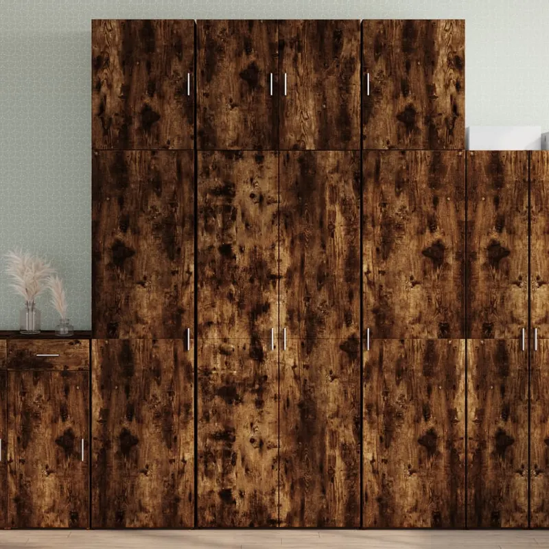dulap inalt, stejar fumuriu, 80x42,5x249 cm, lemn prelucrat