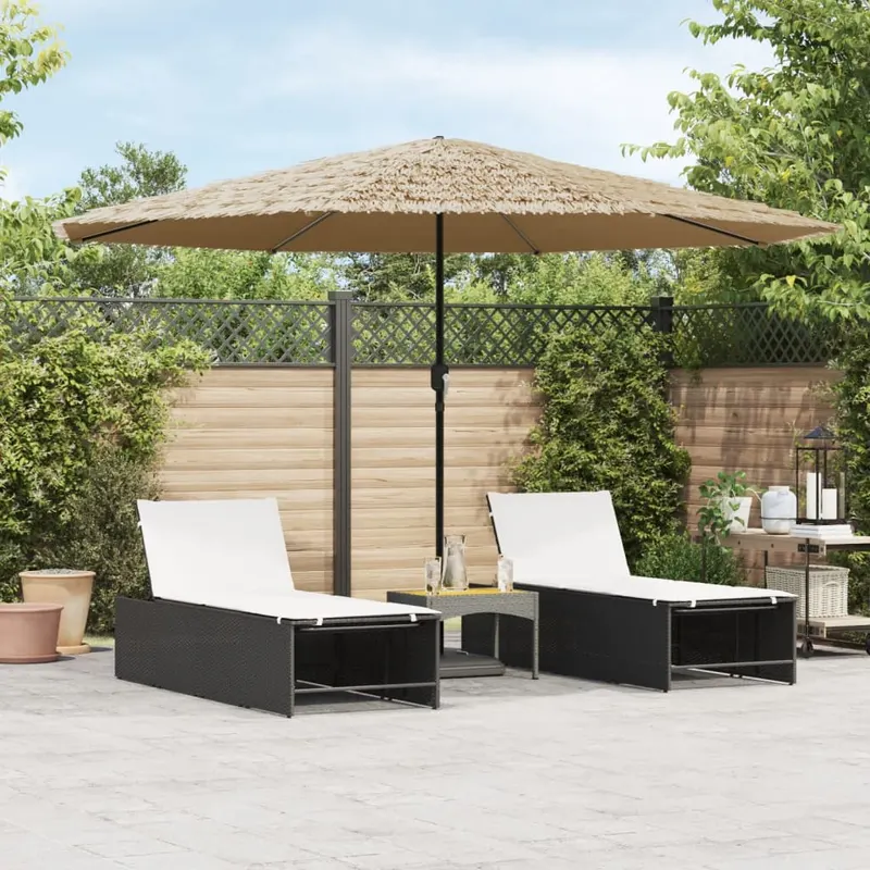 umbrela soare de gradina cu stalp din otel, maro 388x388x248 cm