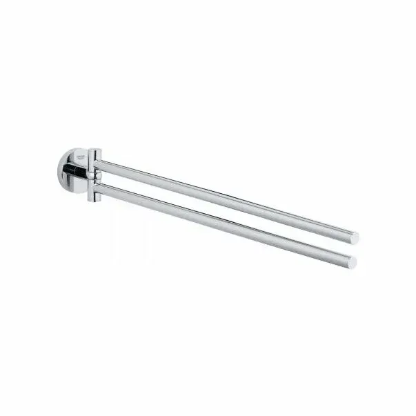 Suport prosop Grohe 40371001, 439 mm, 61 mm, 2 orificii instalare, 2 rafturi, pivotanta, pe perete, Crom