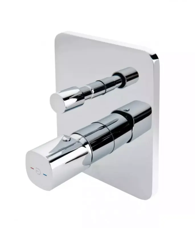 Unitate comanda FDesign Meandro FD1-MDR-7P-11, 1 2 , incastrata, 2 iesiri 1 2 , diverter, include valva, crom