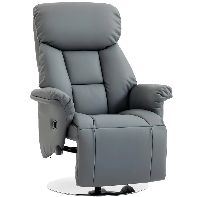 HOMCOM Fotoliu Relax Rotativ 360°, Reclinabil 130°, Gri
