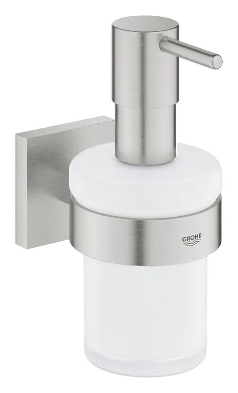 Dozator sapun Grohe 41098DC0, Start Cube, pe perete, 160 ml, metal sticla, mat, otel satinat