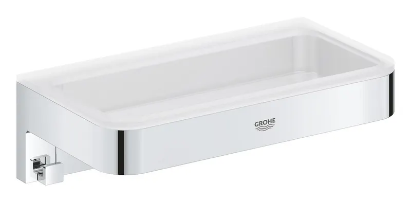 Raft Grohe 41107000, baie Start Cube, tip instalare pe perete, numar orificii instalare 2, elemente fixare ascunse, crom